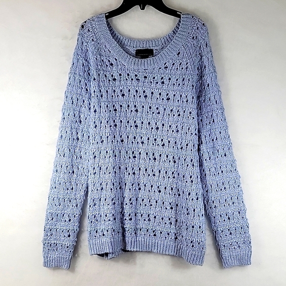 Jeans By Buffalo Open Knit Long Sleeve Pullover Sweater Size L - Picture 1 of 7